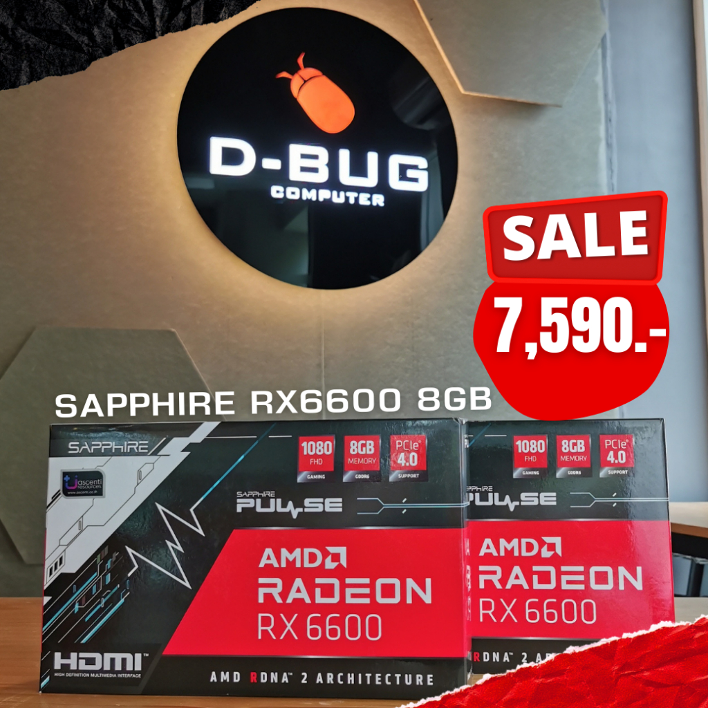 VGA SAPPHIRE PULSE AMD Radeon™ RX 6600 8G DDR6 สินค้าใหม่ประกัน3ปี ...