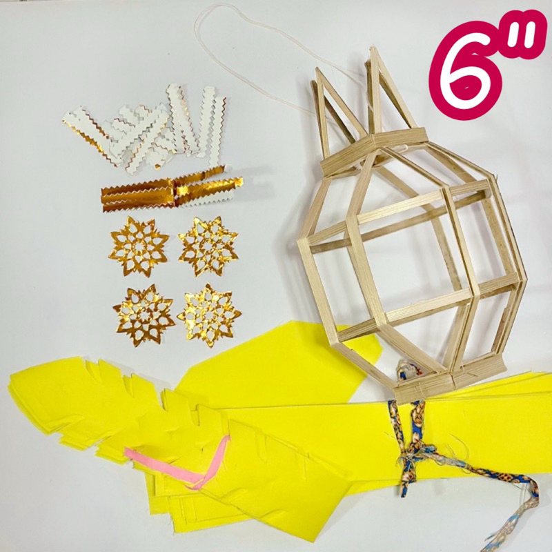 ชุดอุปกรณ์โคมล้านนา ขนาด 6 นิ้ว (พร้อมวิธีทำ)