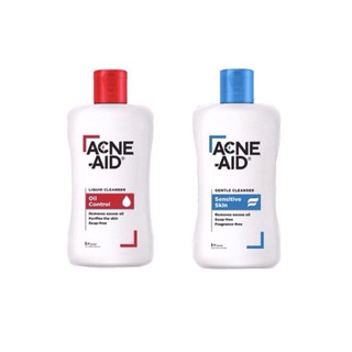 โปรโมชั่น : ดีมาก สบู่เหลว รักษาสิว Acne Aid Gentle  Liquid Cleanser สีแดง สีฟ้า 100 ml.