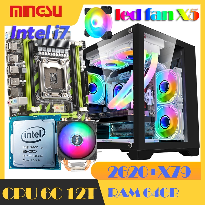 Intel i7 i9 e5-2620v2 6C 12T RAM64GB X79 motherboard CPU package ...