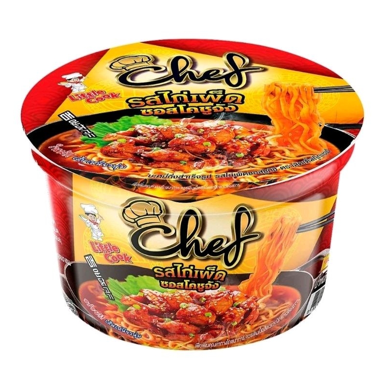 LittleCook Chef ลิตเติ้ลกุ๊ก เชฟ บะหมี่กึ่งสำเร็จรูป รสไก่เผ็ดซอสโคชู
