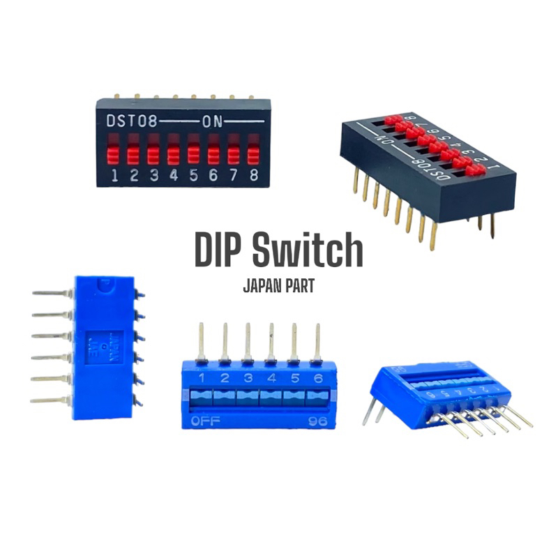 DIP Switch JAPAN ดิฟสวิตช์ สวิตช์เลื่อน 6,8 Position DIP Switch SPST