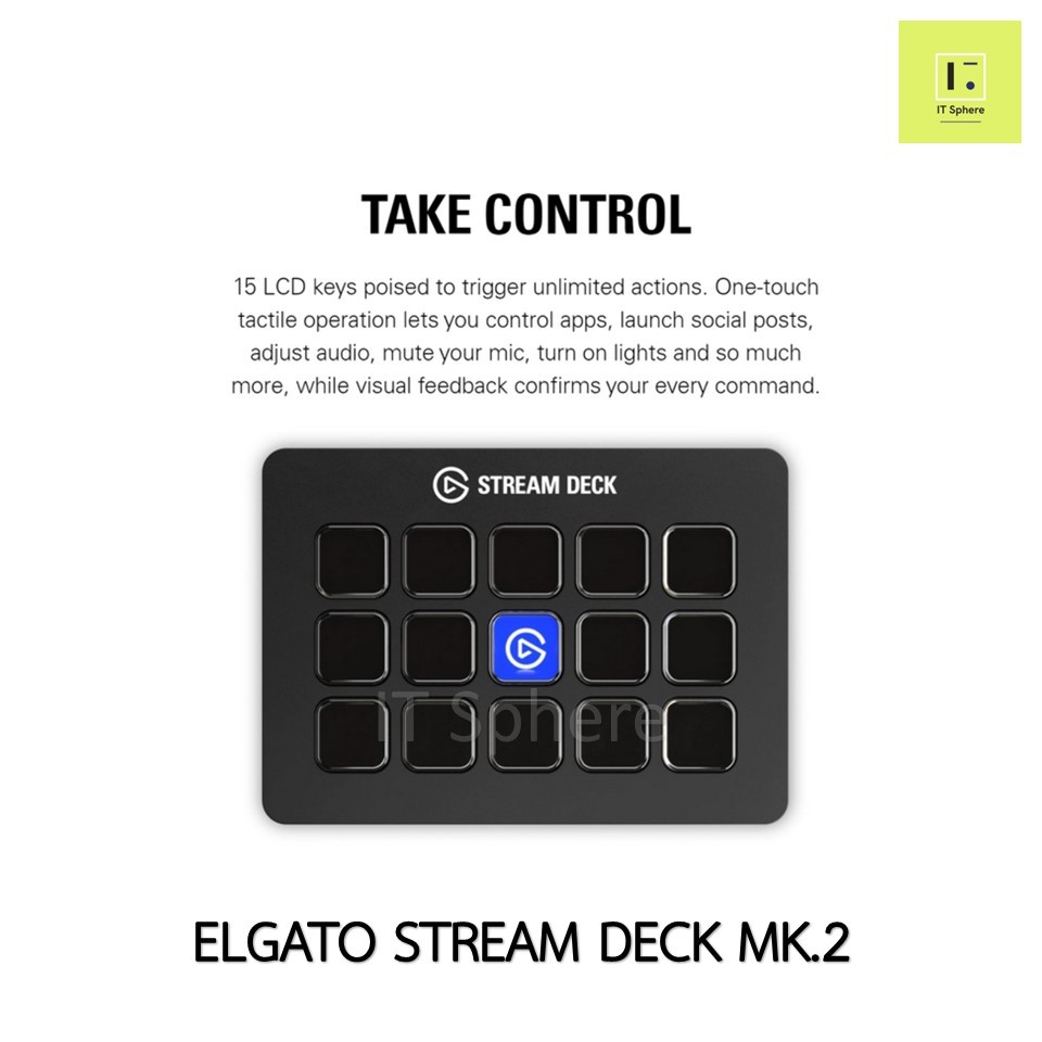 ELGATO STREAM DECK MK.2 : 10GBA9901 อุปกรณ์สตรีม STREAMDECK MK2 MK 2 ดำ ...