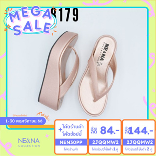 สินค้า รองเท้าเเฟชั่นผู้หญิงเเบบเเตะหูหนีบส้นตัน No. 8179  NE&NA Collection Shoes