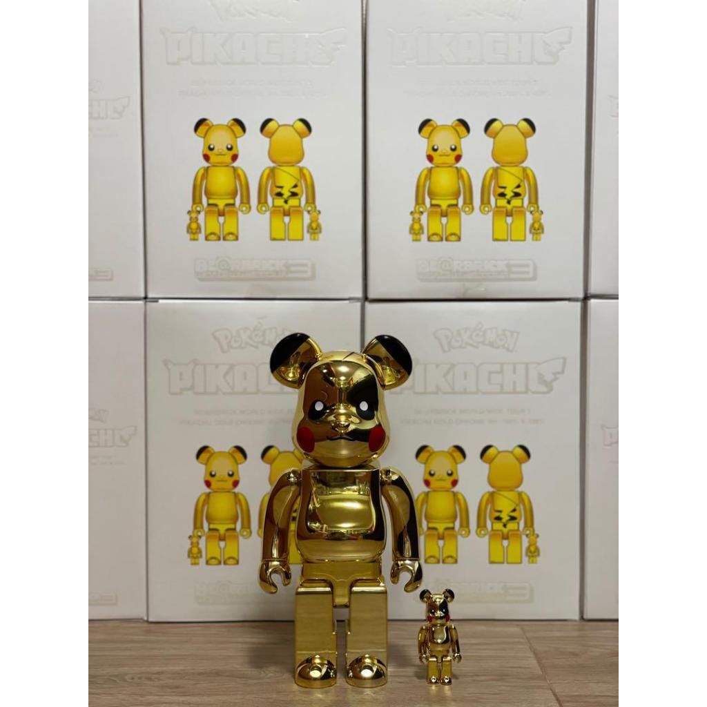 Bearbrick Pikachu Chrome 1000% 400% 100% | Shopee Thailand