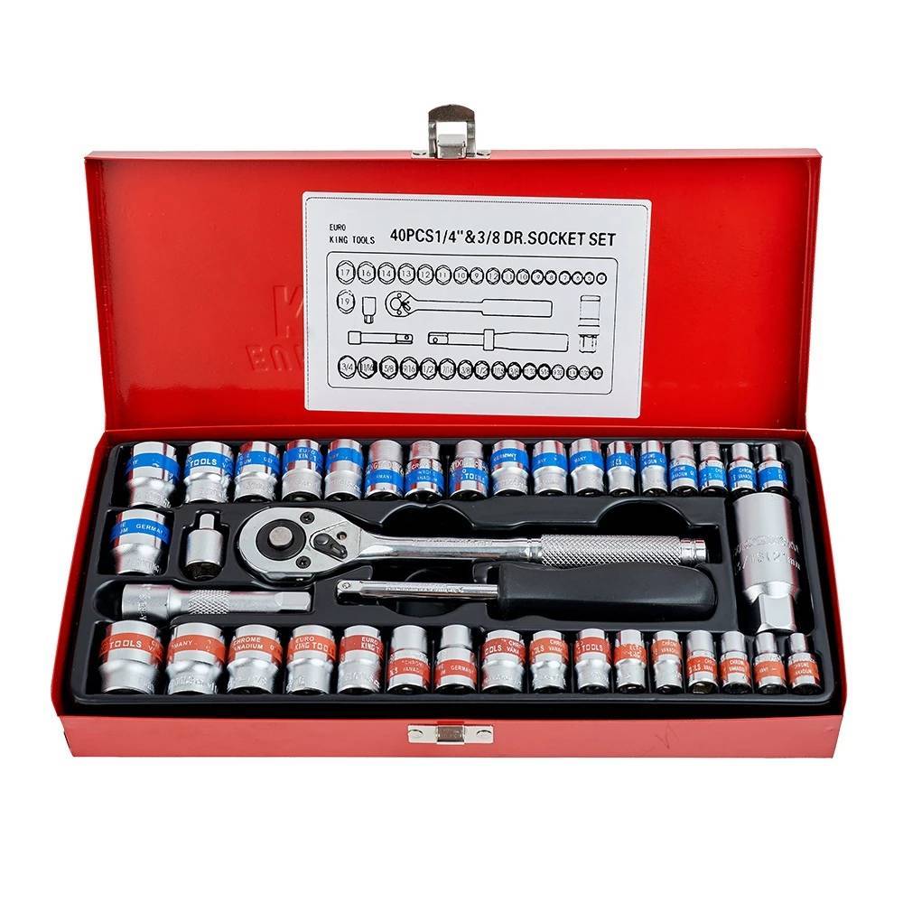 EURO KING TOOLS ชุดบล็อก 40 ชิ้น+ประแจ YETI+แหวน YETI(7pc) +ชุดบล็อก 46 ...