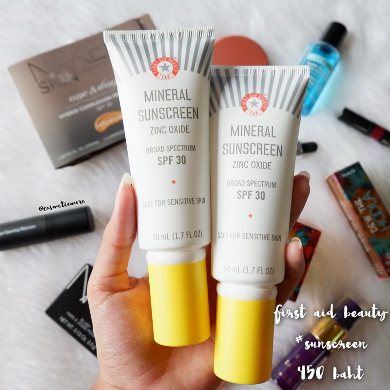 พร้อมส่ง! [sale] ️ first aid beauty mineral sunscreen zinc oxide broad