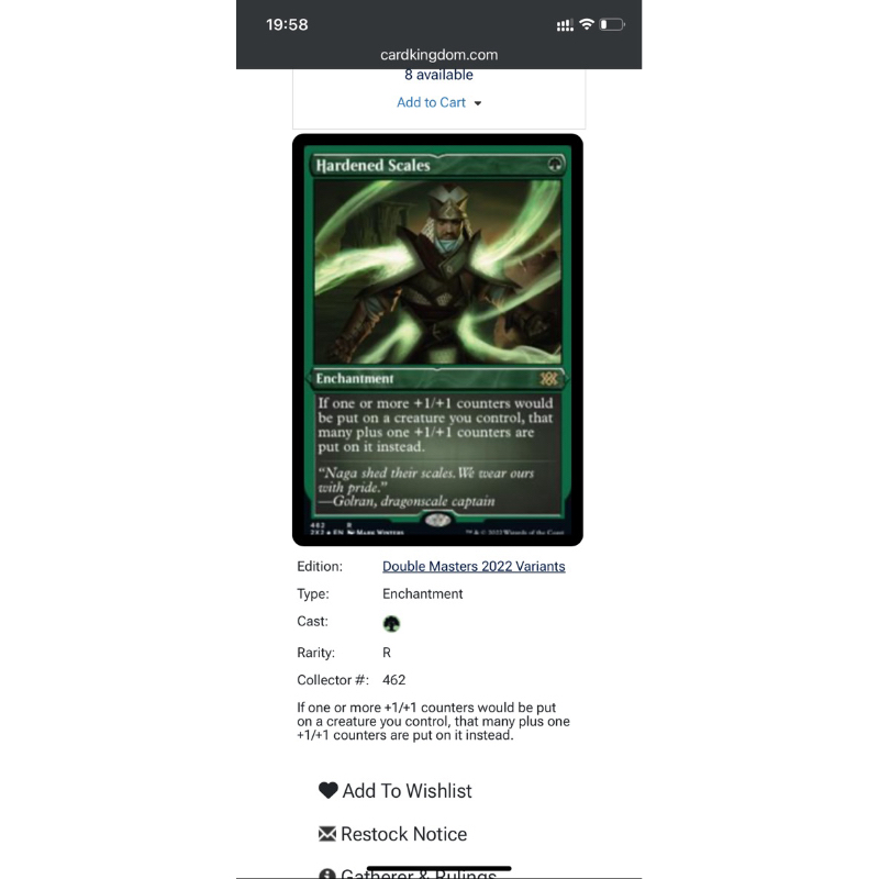 Double Masters 2022 Variants Hardened Scales (Foil Etched) Shopee