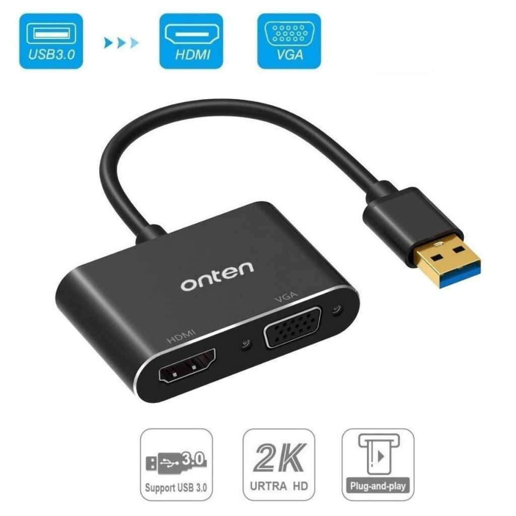 Onten Otn5201B Usb 3.0 To Hdmi And Vga Display Adapter Converter USB