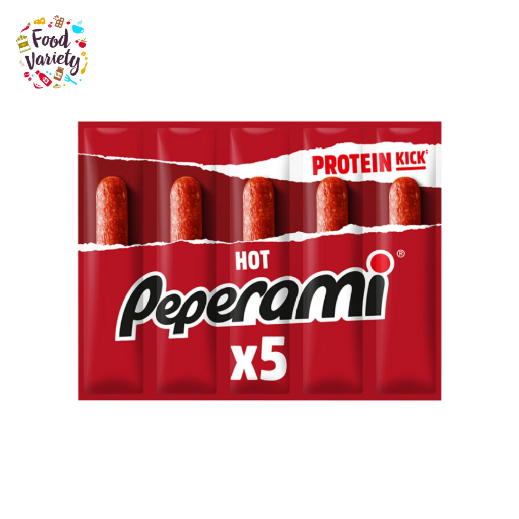 Peperami Hot Salami [5 x 20g] 100g เปเปอรามี ไส้กรอก ซาลามิ รสเผ็ช [5 x ...