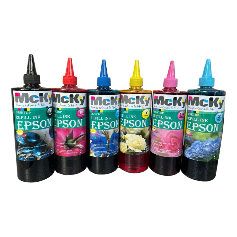 หมึกเติม Epson 500 ml. 6 สี หมึกเติมแม็กกี้ของแท้สีสวยไม่ทำให้หัวพิมพ์ ...