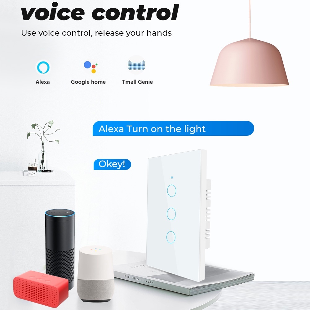 สวิตช์ไฟ Tuya WiFi+RF433 Smart Switch รุ่น TMW 2in1 No N+N (opt) ระบบ ...
