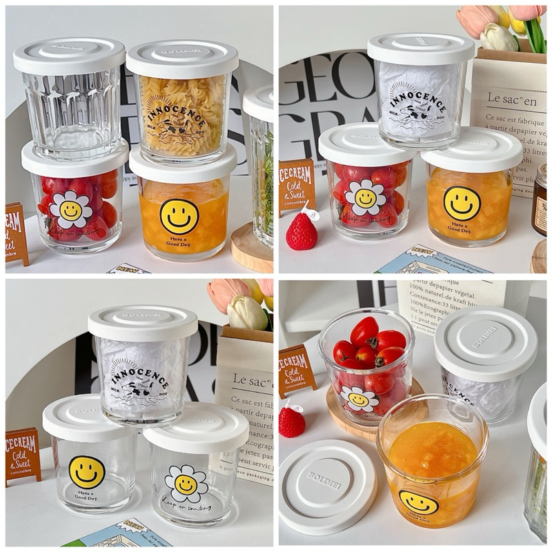 พร้อมส่งๆ ‼️กระปุกแก้วพร้อมฝาปิด สำหรับใส่อาหาร เครื่องดื่ม แก้วน้ำ ...