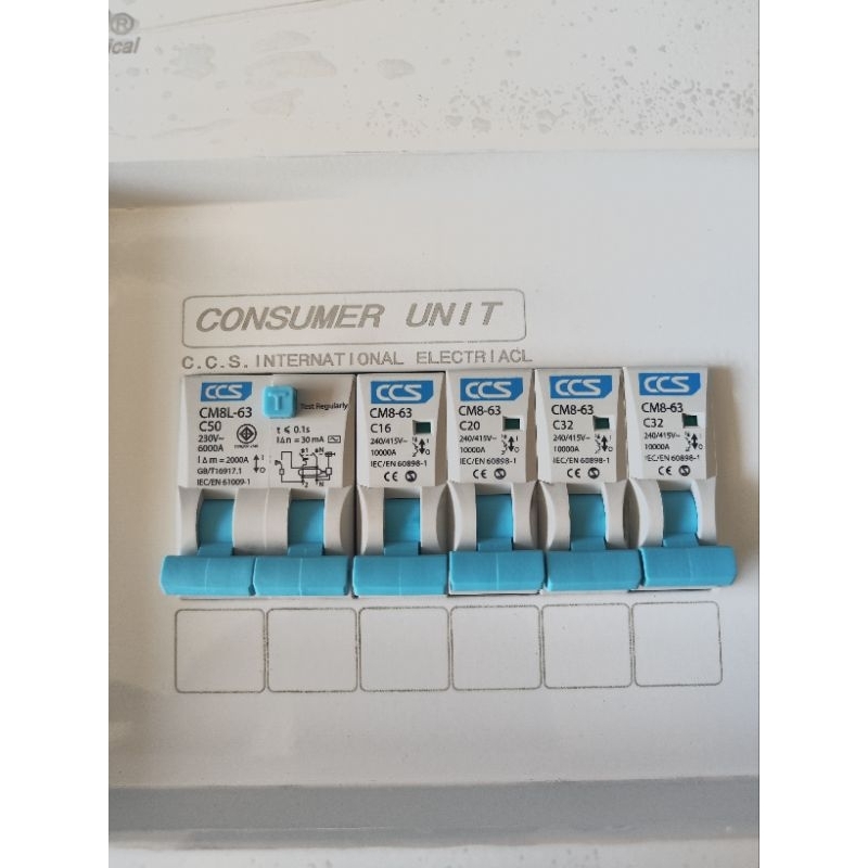 คอนซูเมอร์ยูนิต CONSUMER UNIT CCS ตู้คุมไฟ RCBO 2 สาย 4 ช่อง เมน 50A ...