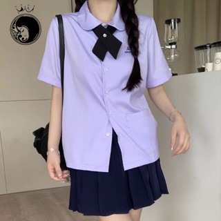 ☆ Bộ ba ☆ Đồng phục học sinh Thái Lan, áo sơ mi nữ mùa hè tay ngắn, đồng phục môn học Thái, có sẵn giao hàng