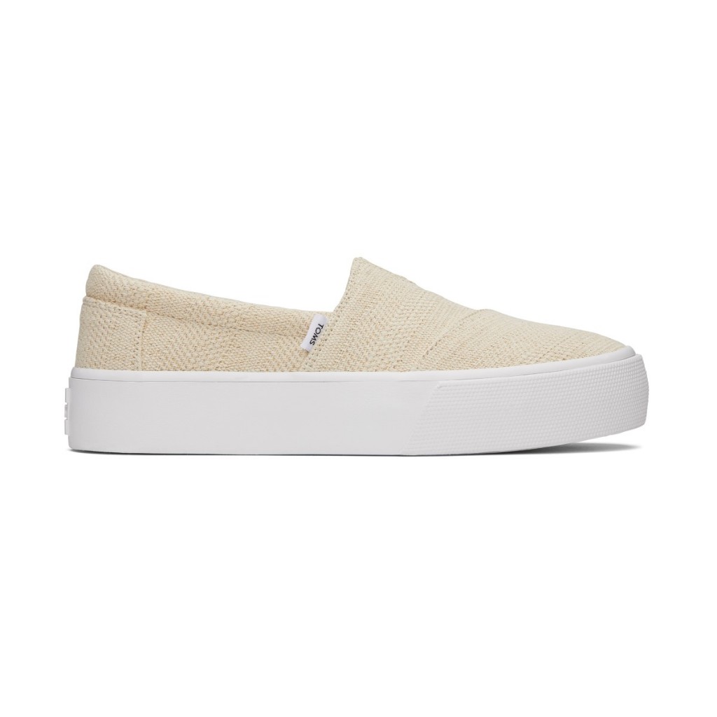 TOMS Alpargata Fenix Platform Natural Undyed Metallic Linen Stripe CC
