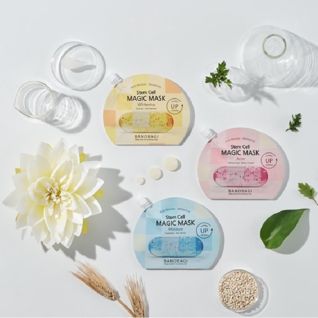 Stem Cell Magic Mask มาร์กบาโนบากิ ซองสีฟ้า เพิ่มความชุมชื่นให้ใบหน้า ...