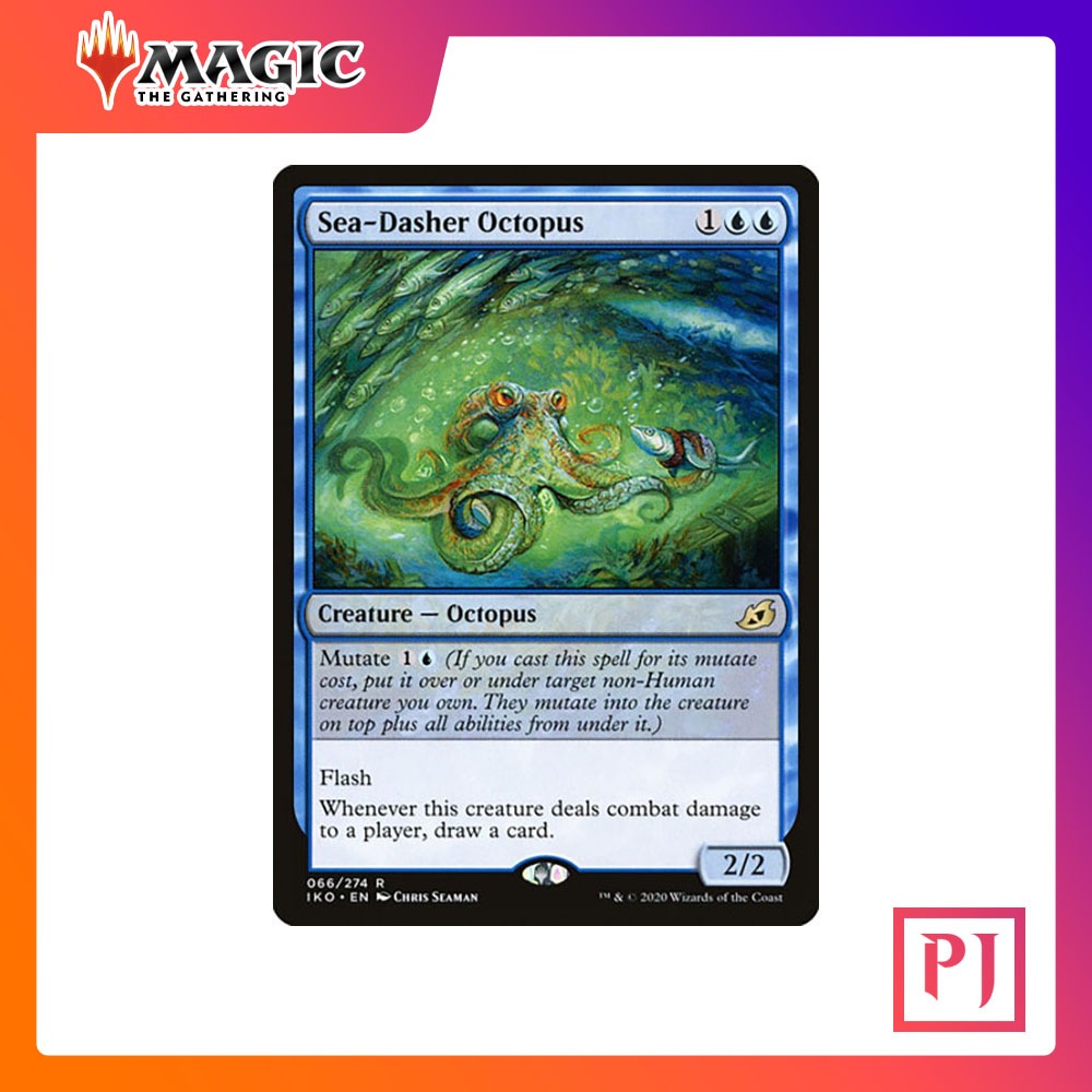 [MTG] SeaDasher Octopus [IKO] [BLUE] [RARE] [NORMAL] [ENG] (การ์ดเมจิค