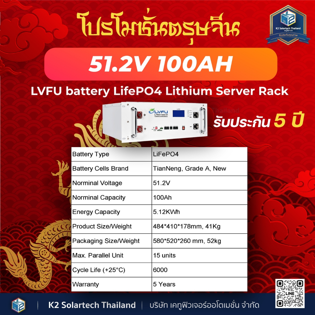 แบตเตอรรี่ลิเธี่ยม 51.2V 100A - 51.2V200A Lifepo4 Lithium Server Rack ...