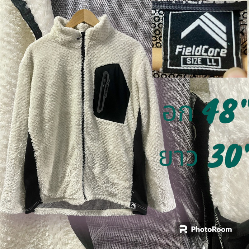 (มือสอง)fleece jacket สีครีม แบรนด์ fieldcore | Shopee Thailand