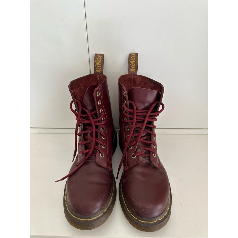 Bottes Dr. Martens 1460 Cherry Red - Taille 38 EU - Cuir Rouge Cerise - Neuf Avec Petits Défauts