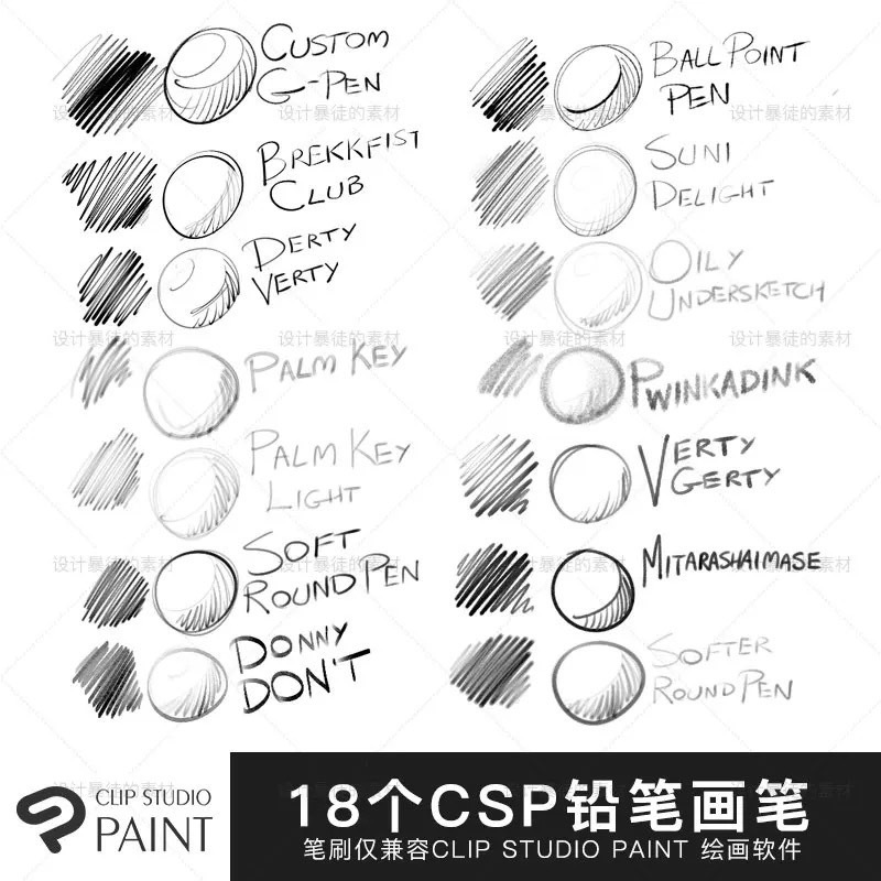 Clip Studio Paint CSP Pencil Brushes Shopee Thailand