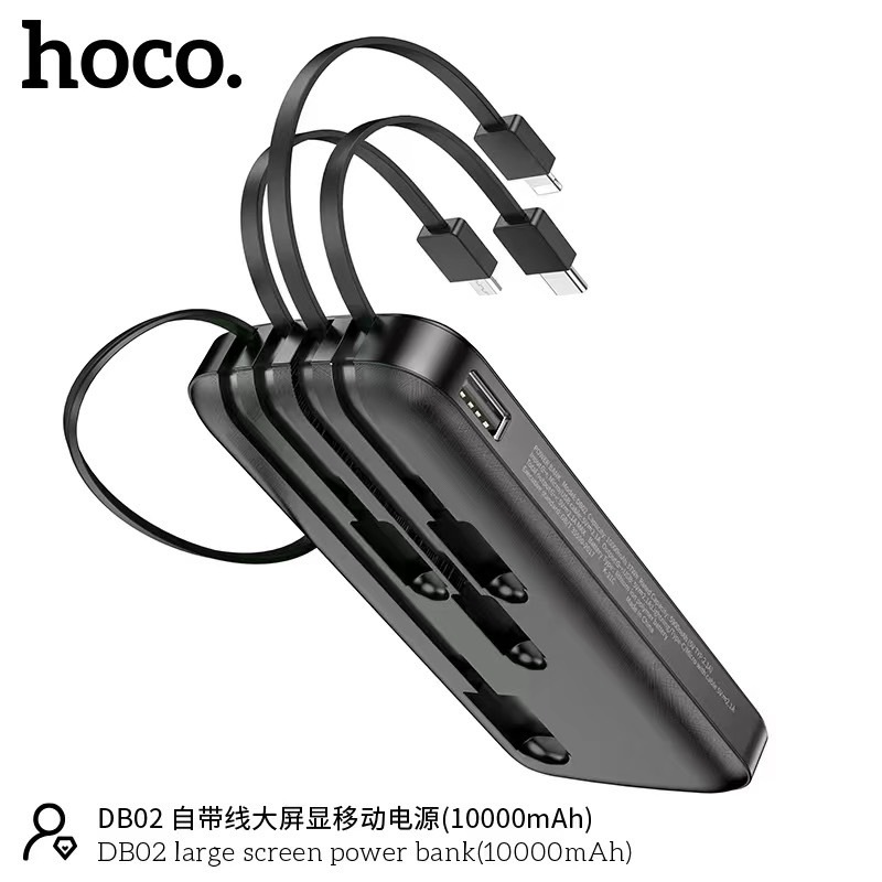 Hoco DB02 powerbank 10000Mah มาพร้อมสาย 4 เส้นในตัว | Shopee Thailand