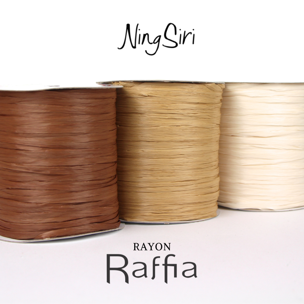 ไหมพรม เรยอน ราเฟียร์ (พร้อมส่ง) NingSiri Rayon Raffia yarn สำหรับถักโ ...