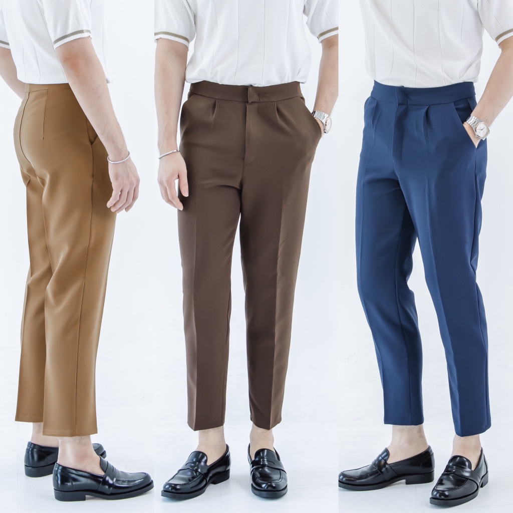 [Plus size เอว38-42] BARON COMMON Pants สแล็คขายาว ขาเต่อ เอวสูง ไซส์ ...