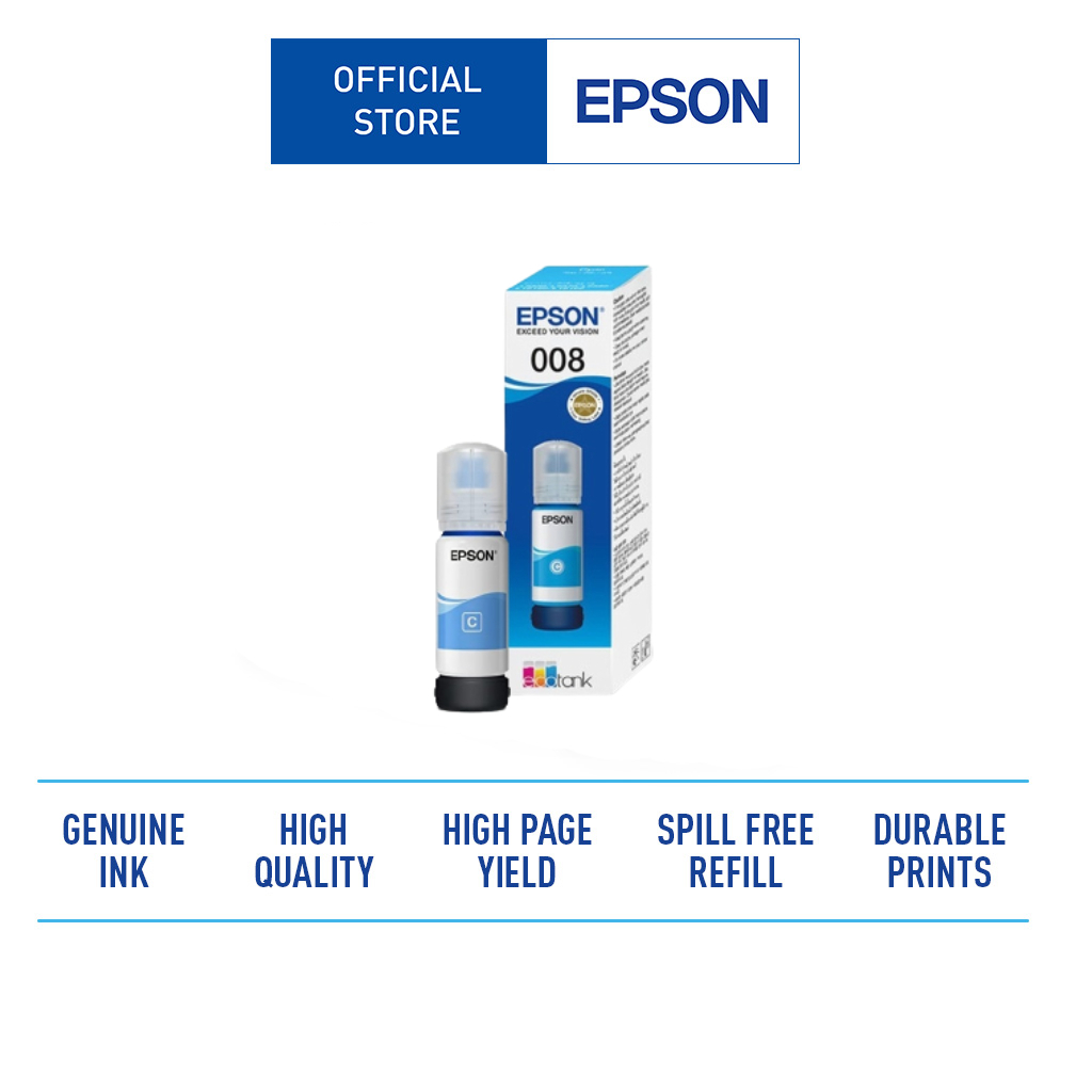 Epson หมึกเบอร์ 008 Black / Cyan / Magenta / Yellow ink bottle (Pigment ...