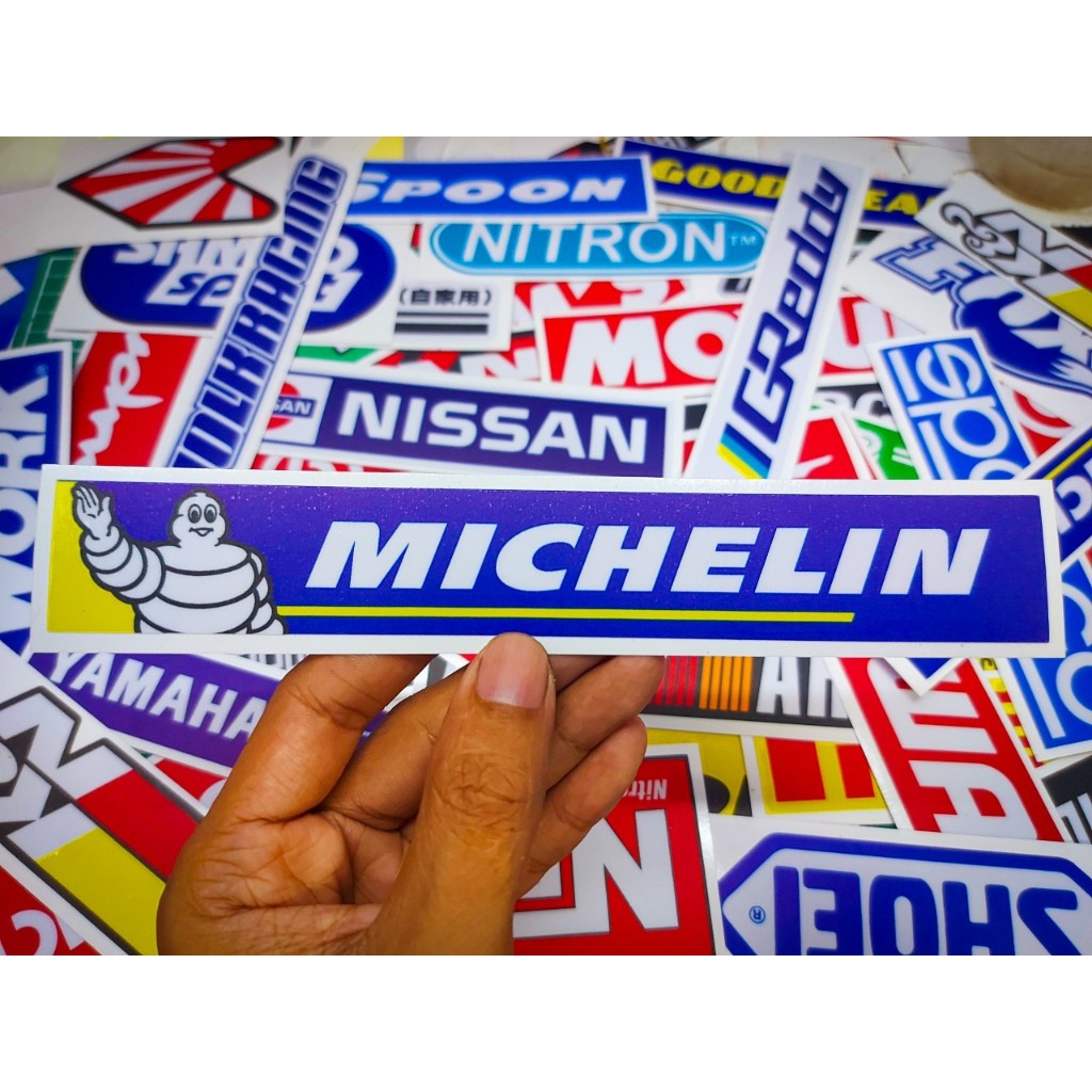 สติ๊กเกอร์ติดรถ Michelin เคลือบกันรอย กันน้ำ เกรด 2 ปี ขนาด 19.5 x 3 ...