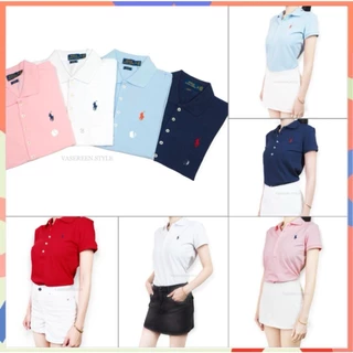 โปรโมชั่น Flash Sale : Ralph lauren pony mash polo for (women Slim Fit เสื้อโปโลผู้หญิง 5 กระดุม) ของแท้