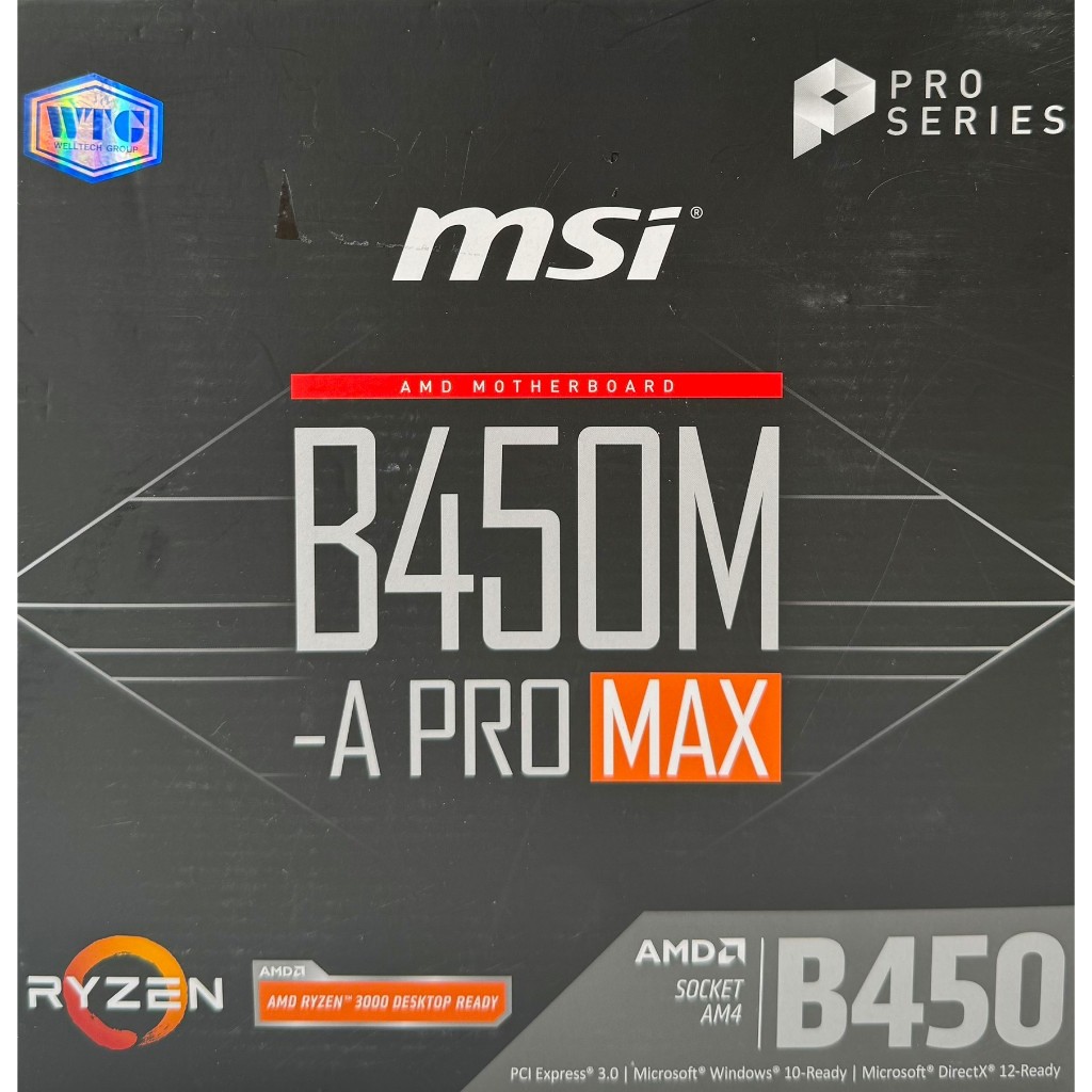 MAINBOARD (เมนบอร์ด) AM4 MSI B450M-A PRO MAX มือสอง ประกันไทย | Shopee ...