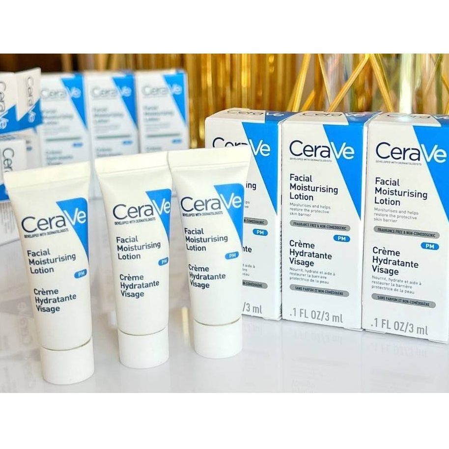 Cerave Facial Moisturizing Lotion PM SET ( 3 ml x 3 pcs ) Shopee Thailand