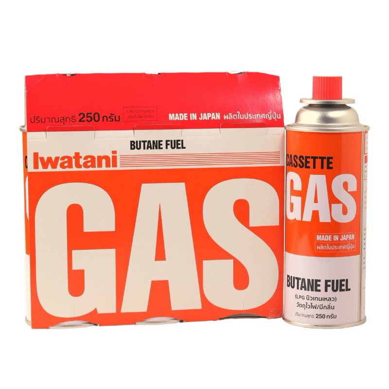 แก๊สกระป๋อง Iwatani Butane Fuel Cassette Gas 250 กรัม (3 กระป๋อง) Made