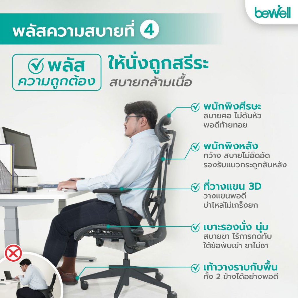 Bewell Enfold Plus เก้าอี้สีดำ เก้าอี้ทำงานเพื่อสุขภาพ  Ergonomic ระบายอากาศดีเยี่ยม รับประกัน 3 ปี เทคโนโลยี X-Mesh พลัสให้การนั่งสบายกว่าที่เคย