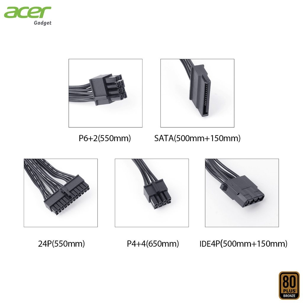 Power Supply (อุปกรณ์จ่ายไฟ) Acer eMachine 550W 80+ Bronze DC-DC Full ...