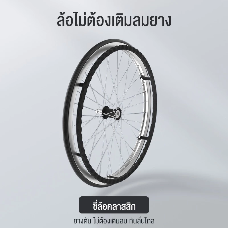 HIMIWAY รุ่น รถเข็นผู้ป่วย พับได้ น้ำหนักเบา โครงเหล็กหนาพิเศษ พร้อมเบาะรังผึ้งเพื่อความสบายสูงสุด