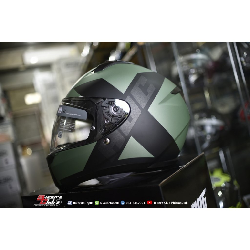 Casco HJC C10 Aspa Grigio Verde - Omologato ECE 22.06, Con Schermo Pinlock - 2
