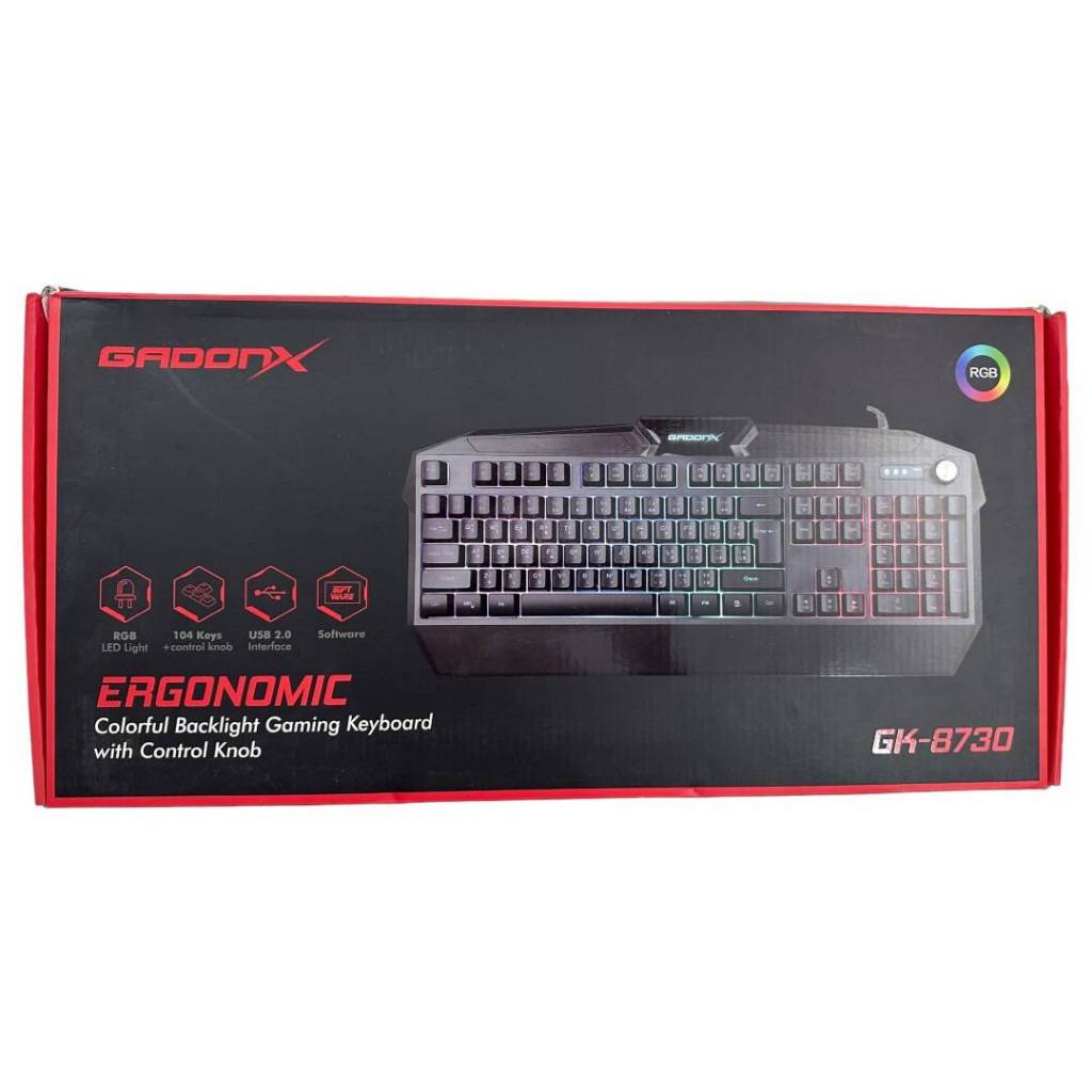 GADONX GK-8740 คีย์บอร์ดเกมมิ่งมีไฟ Rainbow Backlight Gaming Keyboard ...