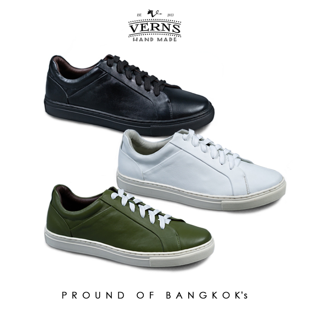 รองเท้าหนังแท้ Verns Leather รุ่น V66 ทรง Sneaker เย็บเทคนิคซ่อนด้าย มี ...
