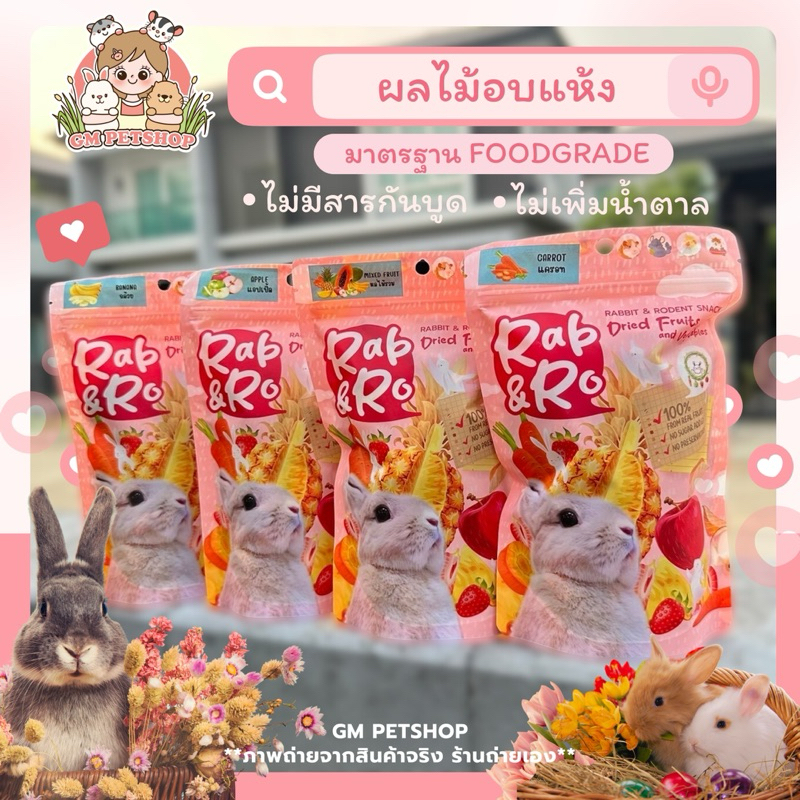 Rabbit & Rodent Snack ผลไม้อบแห้ง สำหรับสัตว์ฟันแทะ | Shopee Thailand