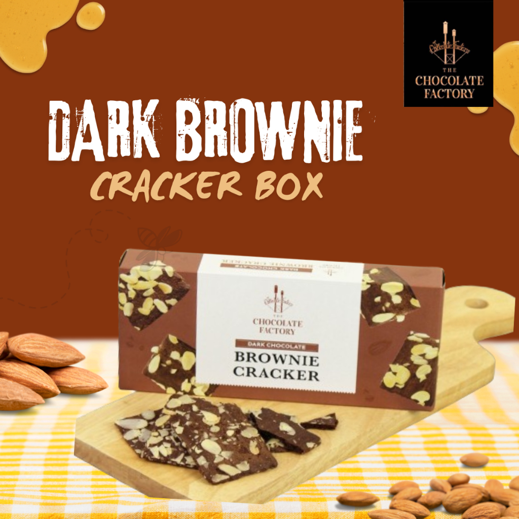 🍫ดาร์คบราวนี่ แครกเกอร์🍫Dark Brownie Cracker (Box) ขนมอบกรอบ แผ่นบาง ...