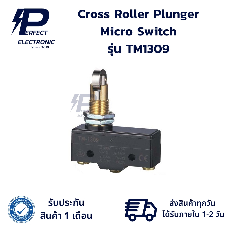 TM1309 PNC Cross Roller Plunger Micro Switch ลิมิตสวิตช์แบบปิด (รับ