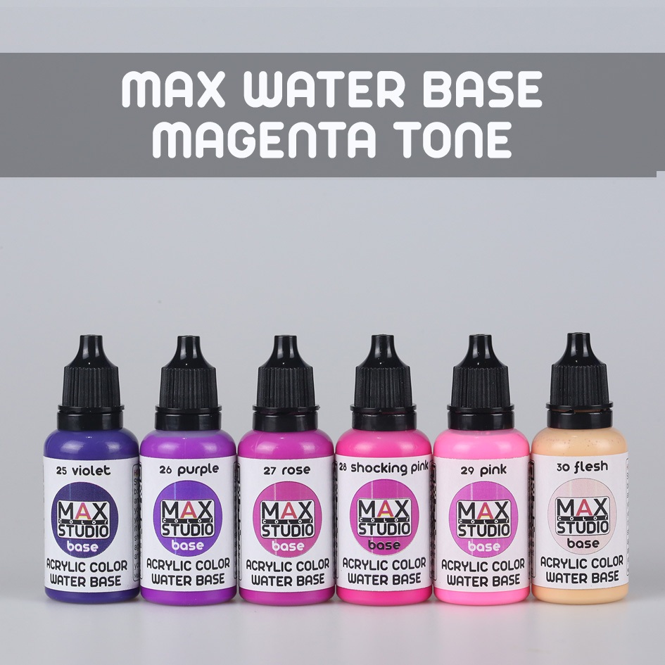 สีสูตรน้ำสำหรับงานโมเดล Max Color - Water Base Primary Color เฉดม่วง ...