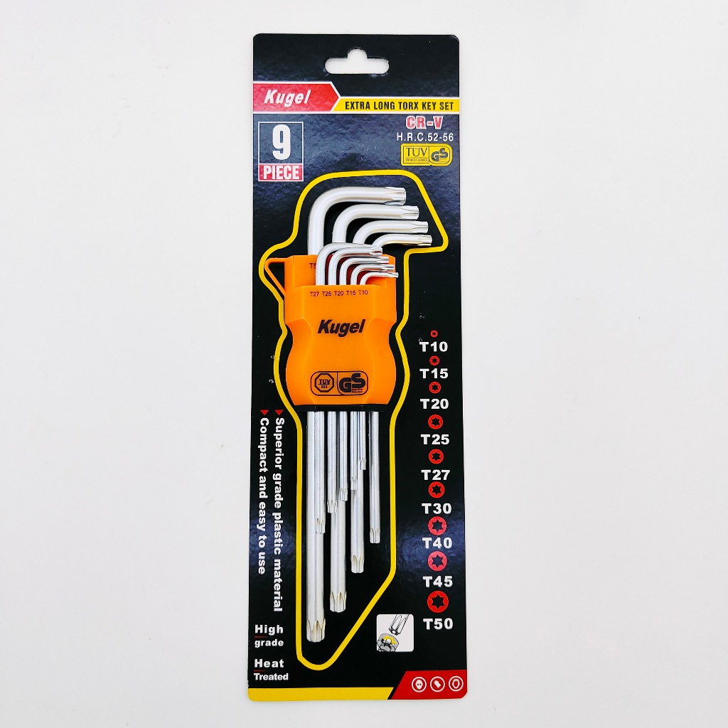 Kugel ประแจดอกจันยาว 9 ตัวชุด ขนาด T10 – T50 (Long Torx Key) | Shopee ...