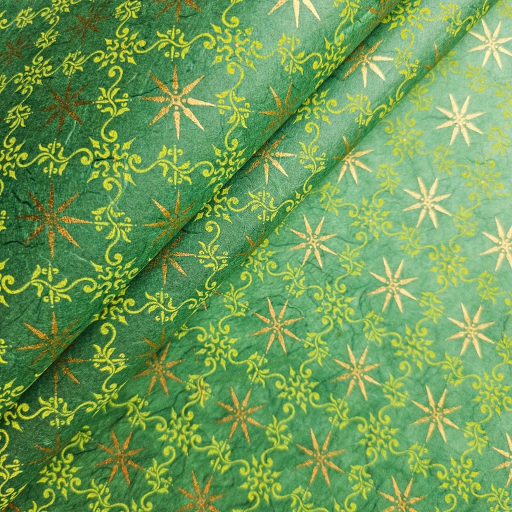 Paper Valley พิมพ์ลายคริสต์มาสสตาร์ Christmas Star Screen-printed Kozo ...
