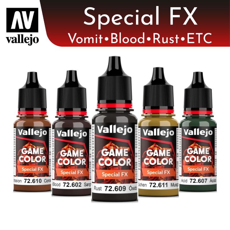 Vallejo Vomit Special Effect Game Color Paint Set - 17ml Acrylic Paints For Miniatures