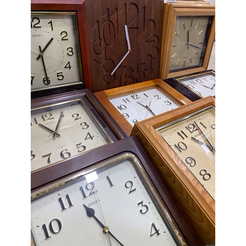 [นาฬิกามือสองญี่ปุ่น] 2WCW นาฬิกาไม้แขวนผนัง Wooden Wall Clock งาน ...