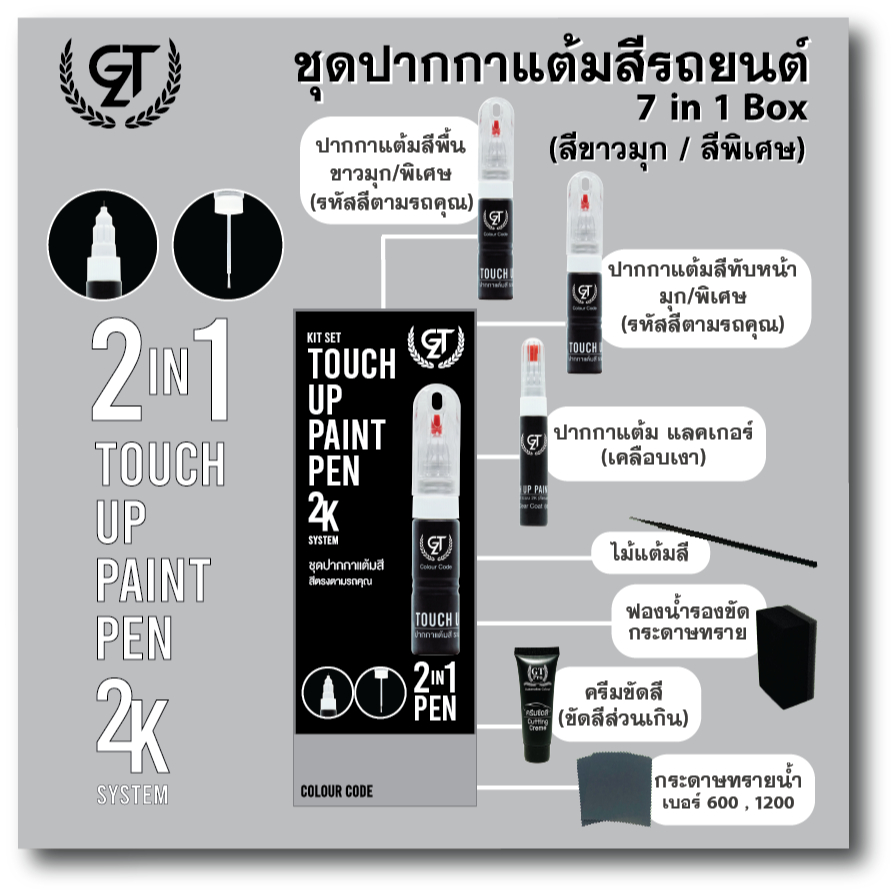 ปากกา แต้มสี รถยนต์ Toyota GT Pro Pen kit (2/2) (DIY_AUTO) | Shopee ...